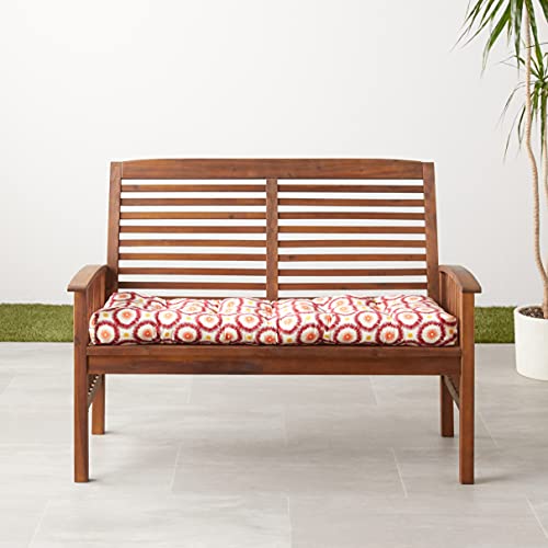 Amazon Basics Tufted Outdoor Patio Bench Cushion 44 X 18 X 4 Inches, Red Orange Geo #TOP5