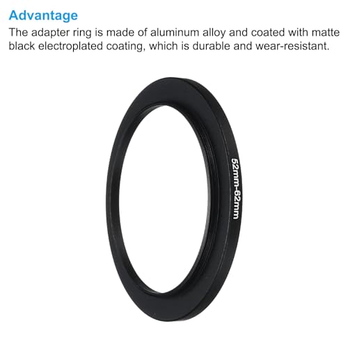 PATIKIL 52mm-62mm Metal Step Up Ring with Cleaning Cloth - Image 4