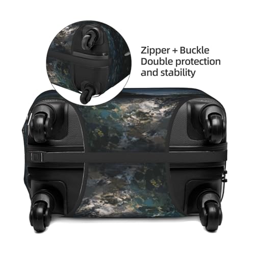 Forest Night Witch Walking With Lantern Elastic Travel Luggage Covers Dustproof Scratch-Resistant Suitcase Protector Fit 22-24 Inch2