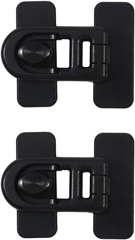 2-Pack Refrigerator Lock Baby Proofing for Cabinet Door Drawer Freezer Rv Oven Cupboard Closet Kitchen, 90 Degree Fridge Latches Petproof Childproof, No Drill(Black)