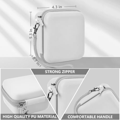 Image of Leayjeen Kids Instant Print Camera Case for Dylanto - White | Classic White Design, Compatible ESOXOFFORE /Dylanto /GKTZ /HiMont, EVA Hard Shell, Shoulder Strap (Case Only)