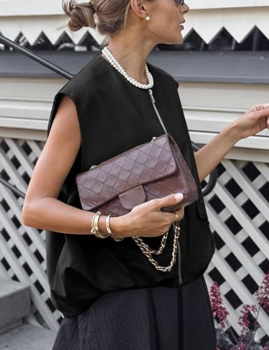 PAODIKUAI Women's Casual Zip Up Vest Cargo Ruched Hem Lightweight Sleeveless Blazer Oversized Jackets Top with Pockets4