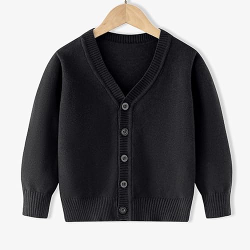 Unisex Boy' Girls' Cardigans Sweater V-Neck Long Sleeve Button Soild Cotton Knit Sweaters for 2-14Years2