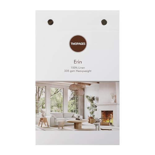 TWOPAGES Erin Pure Linen Curtain Sample Book, 6 Colors