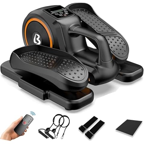 pooboo Under Desk Elliptical Machine, Mini Elliptical Machines for Seniors,Electric Seated Pedal Exerciser with Remote Control & LCD Display Monitor Cover