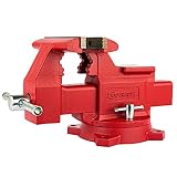 COGNATIVE 6.5" Heavy-Duty Bench Vise Ductile Iron Bench Vise 360° Swivel Bench Vise with Anvil, Red