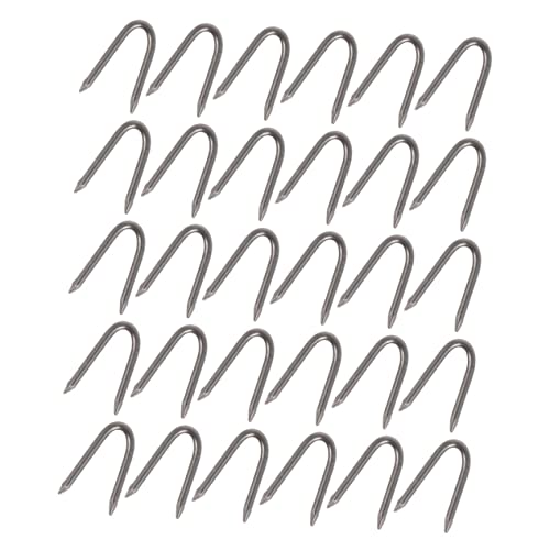 ORFOFE Clous En u Pour Fixation De Clôtures De Jardin, 140 Pièces, Fer Solide, Pointe Acérée Pour Installation Rapide, Agrafes Pour Grillage Fil De Fer, Usage Jardin Et Construction
