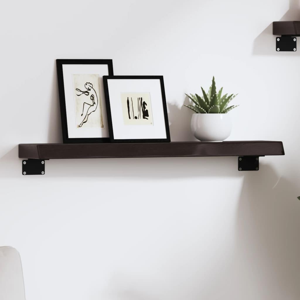 Estantería de pared de madera maciza tratada y selectas repisas de roble de 4 cm de grosor