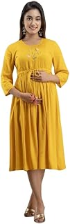 ATTiREZiLLA Women's Rayon Floral Embroidery Anarkali Maternity Feeding Kurti Price In India