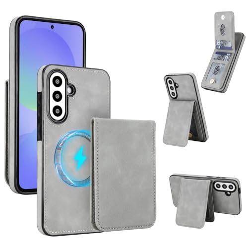 Étui portefeuille amovible Samsung Galaxy A55 5G gris antichoc