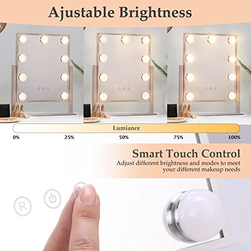 Espejo de Maquillaje Hollywood con Luz 9 LED 360° Giro miniatura 3