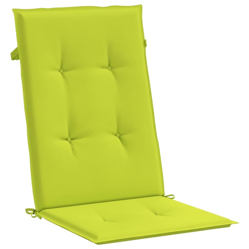 4er Set Gartenstuhlauflagen für Hochlehner, Knallgrün, 120x50x3 cm Sitzauflagen aus Polyester mit Schaumstoff-Füllung für Gartenstühle, Hochlehner-Stuhlkissen Set