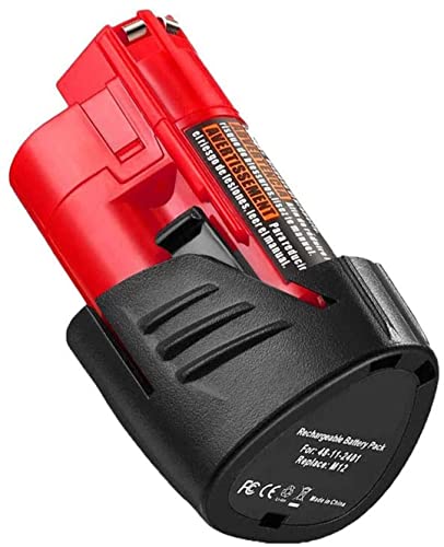 MANUFER 3500mAh Lithium-Ionen 12V Ersatz Akku für Milwaukee M12 XC 48-11-2411 48-11-2420 48-11-2401 2455-20 für Milwaukee 12V Akku (1 Pack) Cover