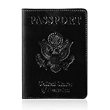 SKYOPEN Passport and Vaccine Card Holder,PU Leather Passport Holder