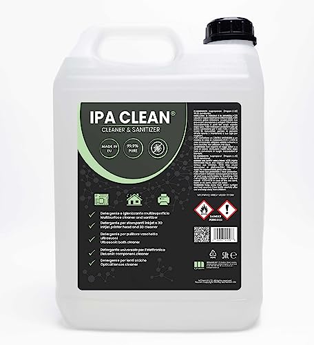 IPA Clean, Isopropanolo, Alcool Isopropilico, Alcool puro al 99,9%, Pulizia Stampanti 3D, Elettronica, Detergente per Vaschette ad Ultrasuoni, Multiuso - tanica da 5 litri - 7