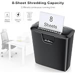 Bonsaii Paper Shredder for Home Use, 8-Sheet StripCut Home Office Shredder, CD/Credit Card Shredder Machine with Overheat Protection, 3.4 Gallons Wastebasket - Image 2