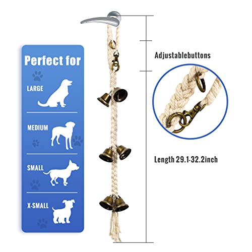 Maume Dog Bell For Door Potty Training, Adjustable Hanging Door Bell Length For Small, Medium And Large Dogs To Go Outside 2 Packs (Rustic Gold) #TOP3