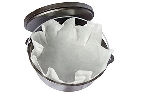 Dutch Oven Parchment Paper Liners, 20 Pack, 20 inches. By Campfire Pros
