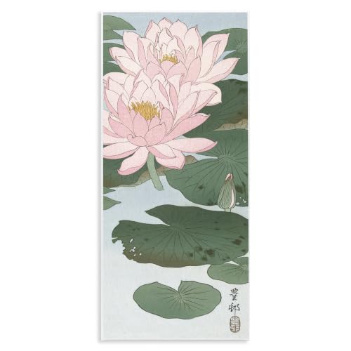 Lotus Ohara Koson Floral, 7 x 17 Inch Mounted Print on Wall Plaque