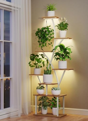 Plant Stand Indoor with Grow Lights - 64" Tall Plant Shelf Lighte...