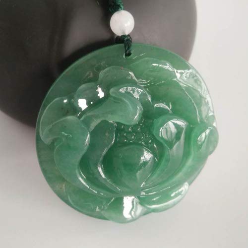 Collier fleur amulette de protection en jade cadeau idéal pour couple