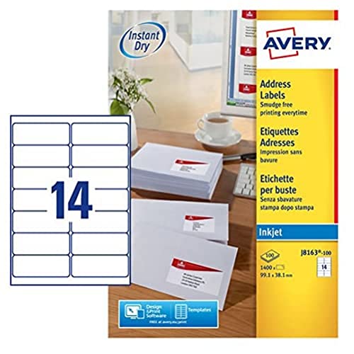Avery White Address Label - Inkjet - J8163
