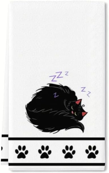 Miniatura 8 de Ymaotrade Toallas de cocina negras para perros, toallas de mano para mascotas, paños de microfibra de secado rápido para cocina, toallas de mano con