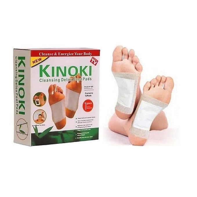 Kinoki Detox Foot Pads – Ginger & Salt Adhesive Patches for Foot Care, Body Cleansing, Pain Relief, Relieve Stress, Relaxation | Organic Natural Ingredients (Pack of 1 (10 Pads)