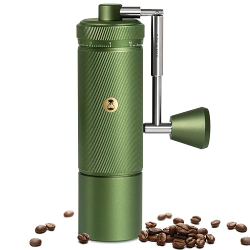 Timemore S3 Manual Coffee Grinder - External Adjustment with Stainless Steel Patented Burr | Hand Coffee Grinder Hign Presicion | Premium Timemore Grinder Chestnut S3, Green