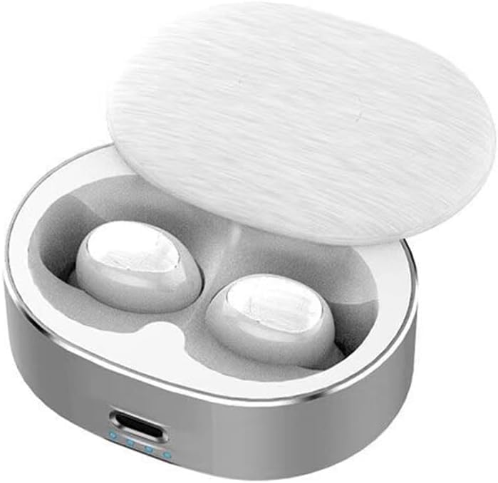 Bluetooth in Ear Headphones Wireless Earbuds Waterproof Bilateral Talk Bluetooth Headset with Rotatable Metal Charging Case 30H Playtime