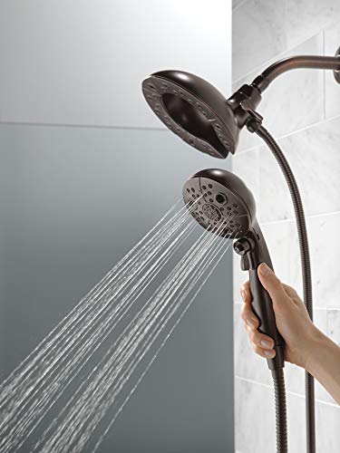 Image of Delta Faucet 5-Spray In2ition Dual Shower Head with Handheld Spray, H2Okinetic Oil Rubbed Bronze Shower Head with Hose, Showerheads, Handheld Shower Heads, Venetian Bronze 58480-RB25-PK