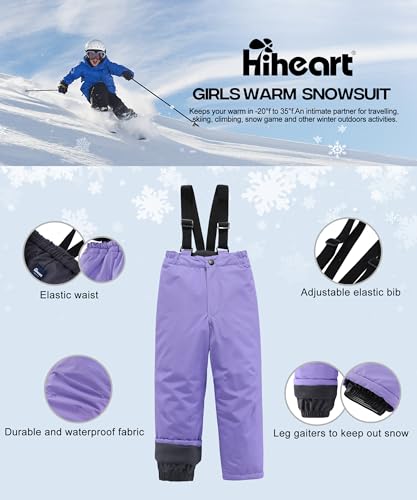 Image of Hiheart Boys Girls Winter Ski Jacket & Pants Set 2-Piece Snowsuit