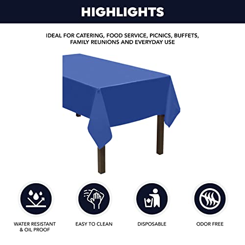 Party Essentials Heavy Duty Plastic Banquet Table Roll Available in 27 Colors, 54" x 100' with Slide Cutter, Royal Blue (100BL) by Party Essentials - Used condition - Image 2