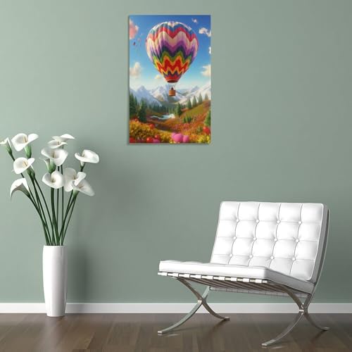 Montgolfière murale déco affiche sur toile 40x60cm pour salon - 5