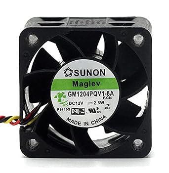 GM1204PQV1-8A SUNON 12V 40mm Fan, 12V 2.8W 4028 3-pin/3-wire Server Fan
