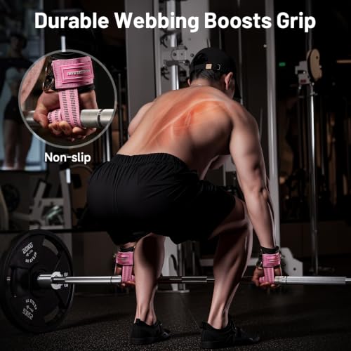 Image of MANUEKLEAR 2 Size Gym Lifting Straps with D Rings for Cable Machine