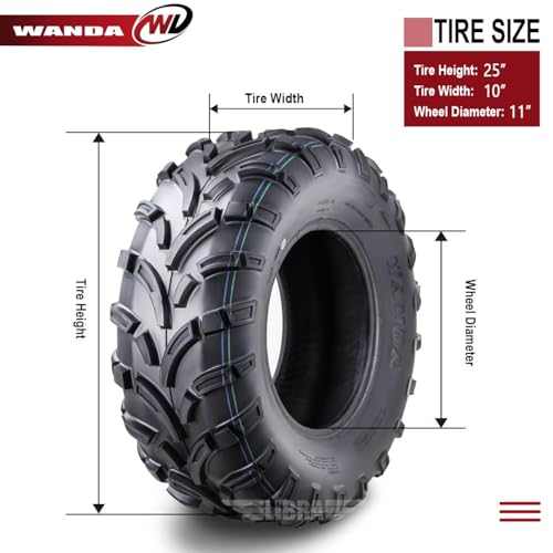 Image of WANDA UTV ATV Tire 25x10-11 25x10x11 255 /70-11 6-Ply Lit Mud P373 10430
