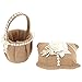 Kuuleyn Set di cestini di Fiori, Cuscino per FEDI Nuziali, Set di cesti di Fiori da Sposa con Cuscino per Anelli Bellissimo Cesto per Forniture di Nozze