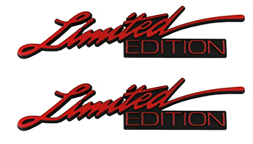 Image of 2pcs Limited Edition Decal Sticker Trunk Emblem 3D Badge Nameplate Logo Replacement for F150 F250 F350 Chevy Silverado 1500 2500 C10 C15 (Black Red)