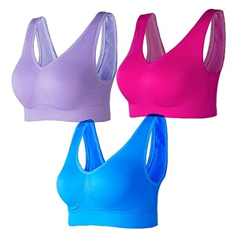 Lemef 3-Pack Wirefree Yoga Bra Set Cover
