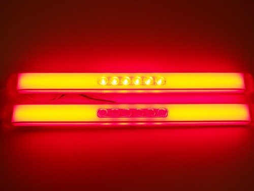 United Pacific (2) " Glo Bar Clear Red 28 Led 17" Trailer Stop Turn Brake Tail Lights/Chrome #TOP2