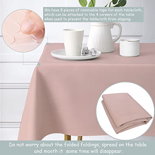 Aijoviko Table Cloth For Rectangle Tables Soft Leather Tablecloth Waterproof Wipeable Table Cover For Parties,Picnic And Camping Outdoor Tablecloths(Blush 54"X84") #TOP5