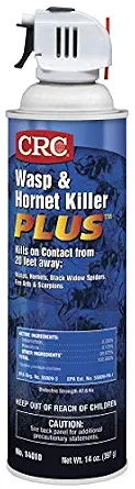 CRC 14010 Wasp and Hornet Killer Plus, 20 Ft Spray, Instant Knockdown, 14oz, 12 Pack