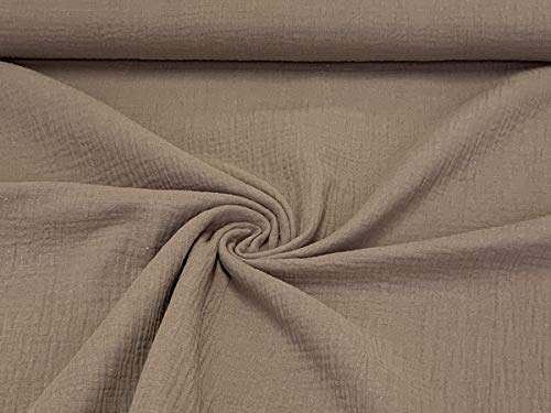 babrause® Musselin Mulltuch Stoff aus Baumwolle Uni Khaki - Ab 0,5 Meter Cover