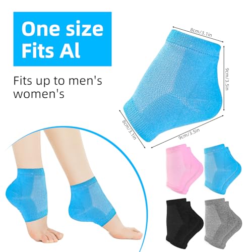 4 Paar Gel-Fersensocken, Feuchtigkeitsspendende Socken, Weiche Lüften Gel Ferse Socken, Bequem, Weich, Belüftet, Feuchtigkeitsspendend, Geeignet für die Pflege der Haut, Trockene, Rissige High