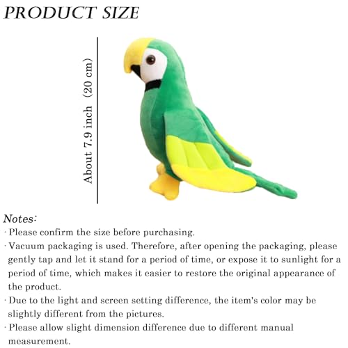 Zhidiloveyou 7.9 Inch Parrot Stuffed Animal Plush Cute Small Bird Toy Gifts For Girls Boys thumb #4