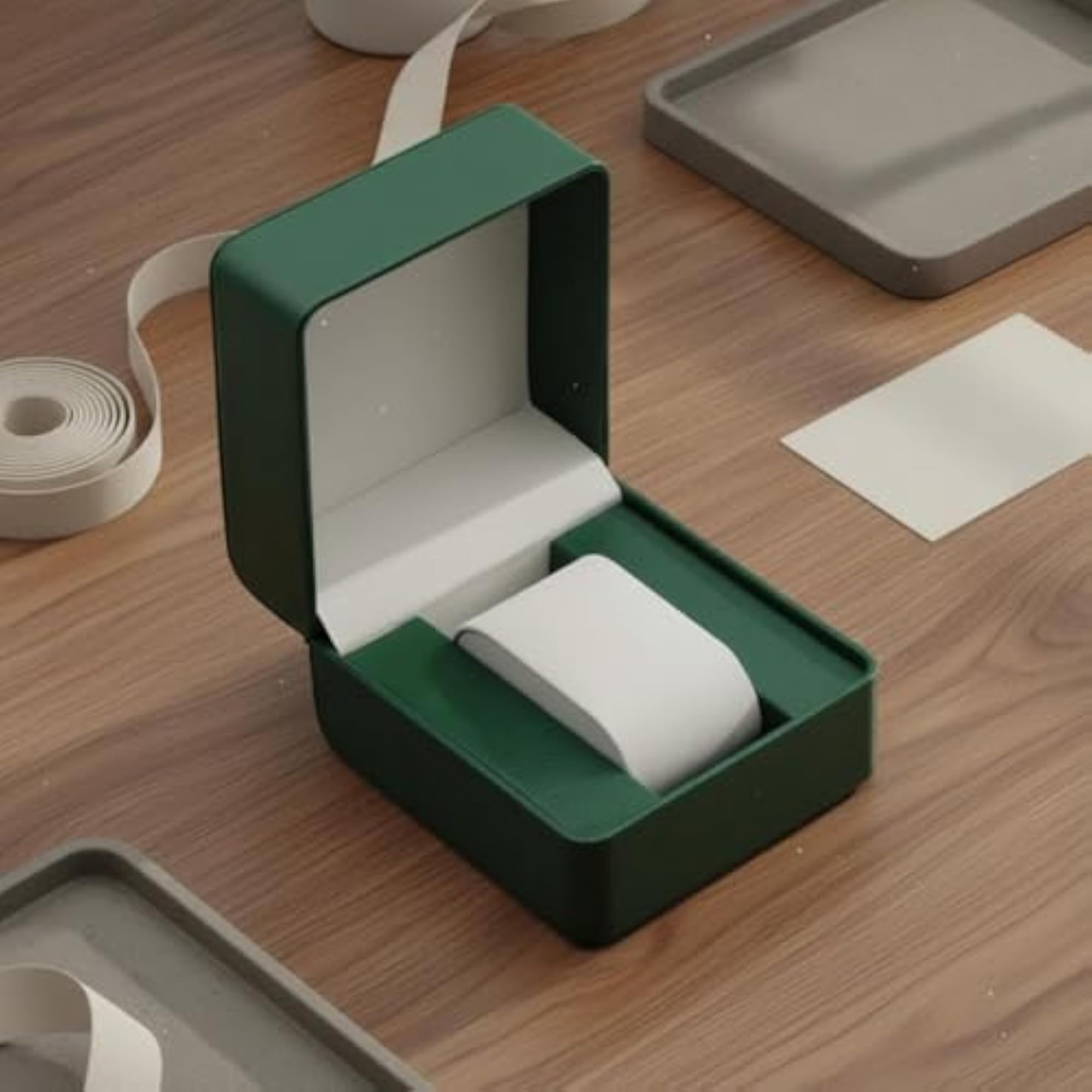 PU Leather Watch Box Flip Lid Luxury Design Storage Case