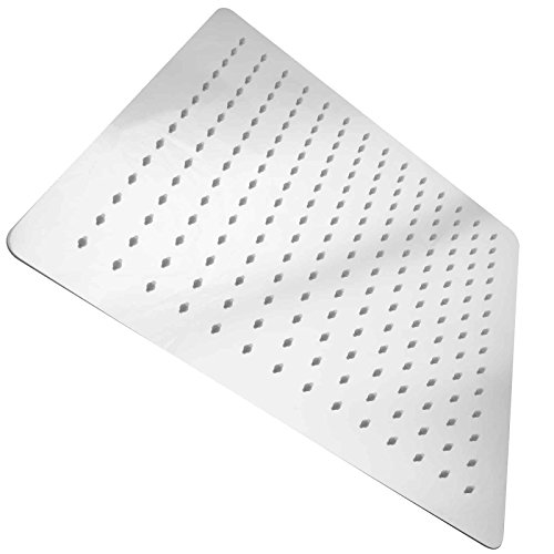 PaulGurkes Kopfbrause 40cm aus Edelstahl 2mm flach Luxus Duschkopf Regenbrause