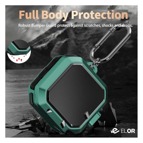 Image of ELOR Hybrid Eggshell Case Cover with Lock Compatible with Samsung Galaxy Buds 4 | 4 Pro (Earbuds Not Included) (Leaf Green)