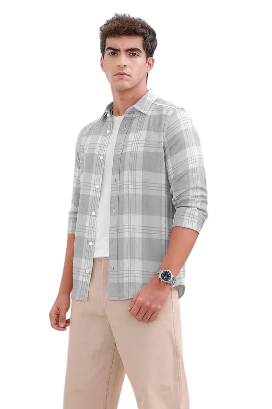 Image of S-LINE Men Full Sleeve Check Cotton Shirt /Shirt for Men